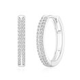 thumbnail image 1 of VEEDOFA Silver Plated Hoop Earrings for Women,Lightweight Hypoallergenic 925 Sterling Silver Post CZ Rhinestone Hoops, 1 of 6
