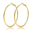 thumbnail image 1 of VEEDOFA Gold Plated Hoop Earrings for Women, 14K Gold Plated, Lightweight Hypoallergenic Earrings 40mm, 1 of 6
