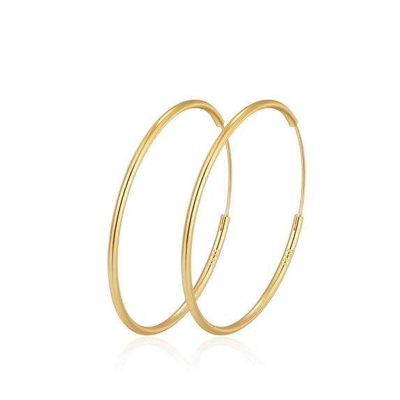 VEEDOFA Gold Plated Hoop Earrings for Women, Lightweight Hypoallergenic, 30-70mm