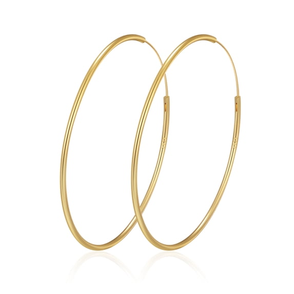 VEEDOFA Gold Plated Hoop Earrings for Women, Lightweight Hypoallergenic, 30-70mm