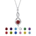 thumbnail image 1 of VEEDOFA January Birthstone Necklace for Women, 12 Month Round Cut Infinity Pendant, Silver Plated Tone Birthday Jewelry Gift, 1 of 9