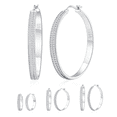 thumbnail image 1 of VEEDOFA Silver Plated CZ Hoop Earrings for Women, Lightweight Hoops, Gift for Women, 1 of 9