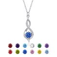 thumbnail image 1 of VEEDOFA September Birthstone Necklace for Women, 12 Month Round Cut Infinity Pendant, Silver Plated Tone Birthday Jewelry Gift, 1 of 9