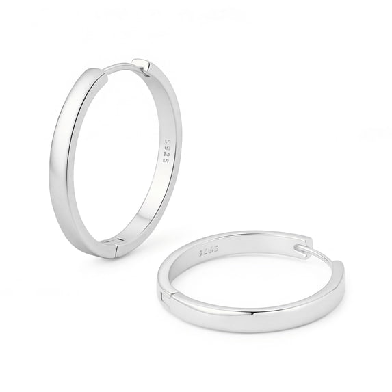 VEEDOFA Silver Plated Hoop Earrings for Women, Lightweight 20/30/40mm Hoops with CZ