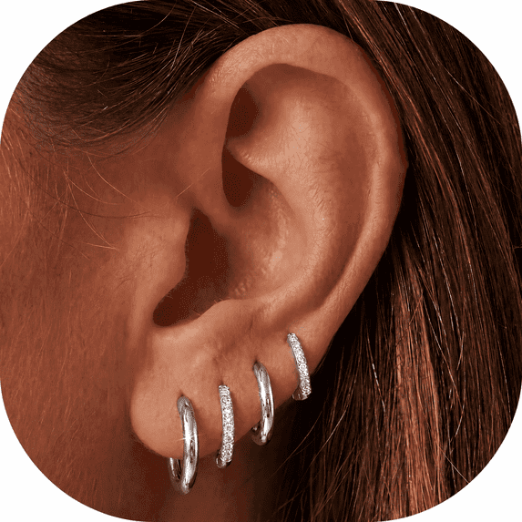 VEEDOFA Small Gold Hoop Earrings for Women, 14K Gold Plated Hypoallergenic Huggie Earrings Set with S925 Sterling Silver Post, Lightweight Cartilage Hoops for Sensitive Ears