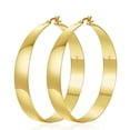thumbnail image 1 of VEEDOFA Tapered Chunky Gold Hoop Earrings for Women, Lightweight 14K Gold Plated, 30-60mm, 1 of 6