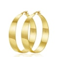 thumbnail image 1 of VEEDOFA Tapered Chunky Gold Hoop Earrings for Women, Lightweight 14K Gold Plated, 30-60mm, 1 of 6