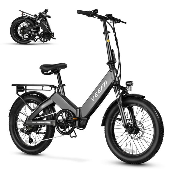 VEEFA F1 Foldable Electric Bike for Adults, 500W Motor Ebike with 48V10.4Ah Removable Battery, Folding Ebike 30-80 Miles Range &19.9MPH Max Speed, 5 Pedal-Assist Levels, UL2849