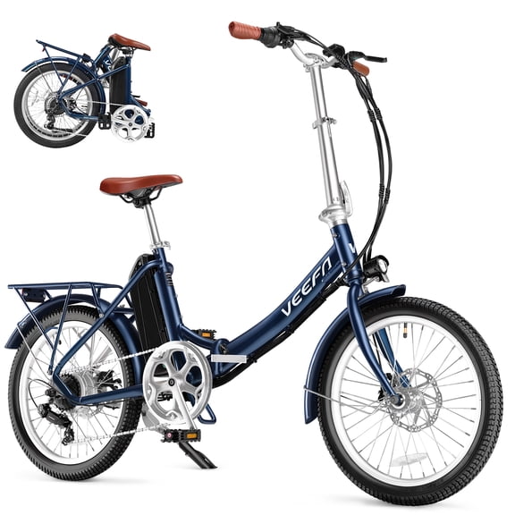 VEEFA Velora Foldable Electric Bike for Adults, Torque Sensor, 50 lbs Lightweight E-Bicycles, 500W 48V 10Ah 20 mph Battery, 20" Commuter City E-Bike, Class 2, UL 2849, Midnight Blue