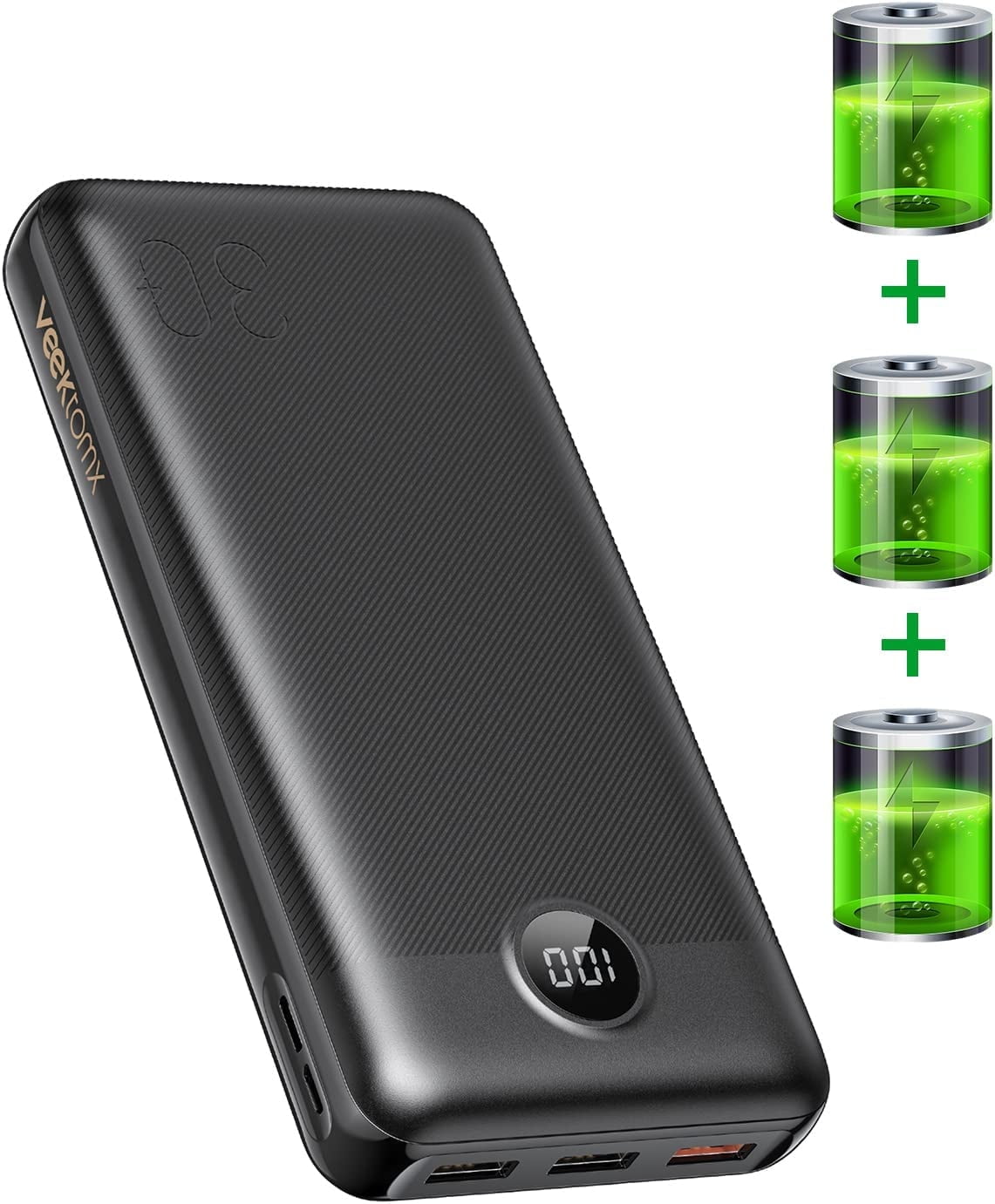 VEEKTOMX VT301 Portable Charger 30000mAh Power Bank for Big