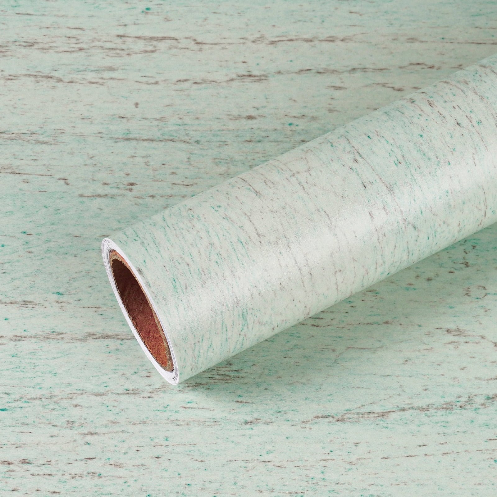 VEELIKE 15.7"x118" Aqua Wood Contact Paper Peel and Stick Wallpaper Adhesive Paper