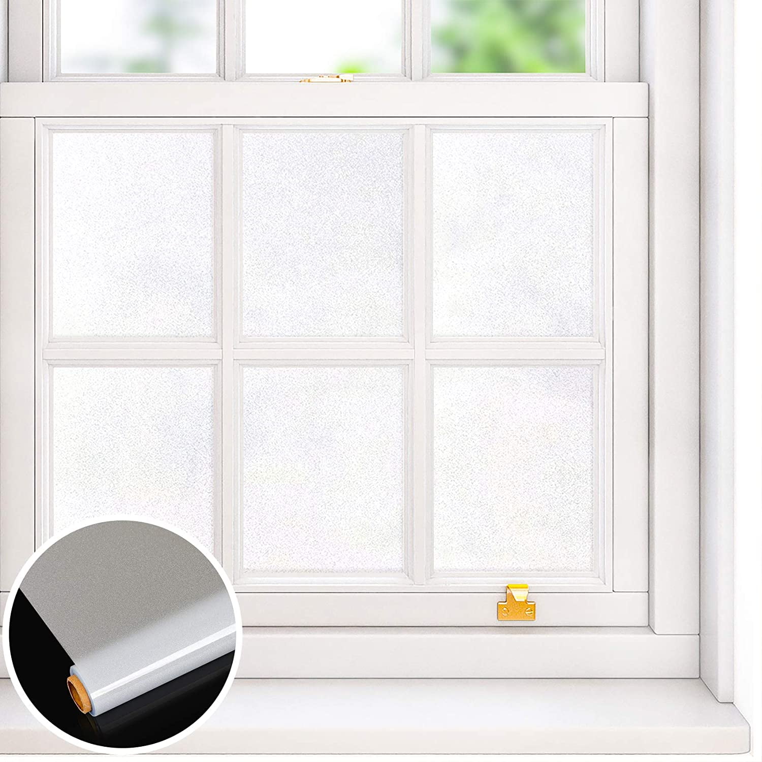 Window Privacy Gel VEELIKE 15.7'' x 118'' Glass Privacy Window Film One Way Window Clings ...