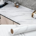 thumbnail image 1 of VEELIKE 15.7'' x 118'' White Marble Contact Paper for Countertops Contact Paper for Cabinets Counter Top Cover Peel and Stick Wallpaper Removable Waterproof Vinyl Self Adhesive Wall Paper for Bedroom, 1 of 10