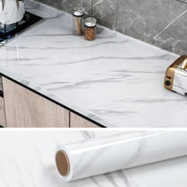 VEELIKE 15.7'' x 118'' White Marble Contact Paper for Countertops Contact Paper for Cabinets Counter Top Cover Peel and Stick Wallpaper Removable Waterproof Vinyl Self Adhesive Wall Paper for Bedroom