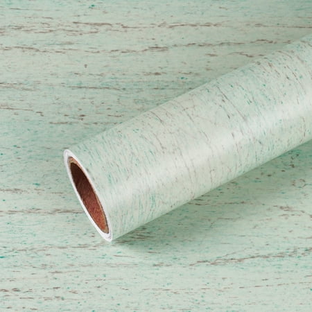VEELIKE 15.7"x118" Aqua Wood Contact Paper Peel and Stick Wallpaper Adhesive Paper