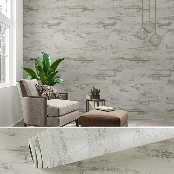VEELIKE 15.7''x118'' Beige Concrete Wallpaper Peel and Stick Contact Paper for Countertops Waterproof Self Adhesive Removable Industrial Cement Textured Wallpaper for Bedroom Kitchen Cabinets Walls