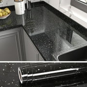 VEELIKE 15.7''x118'' Black Marble Contact Paper for Countertops Waterproof Self Adhesive Granite Wallpaper Peel and Stick Countertops Removable Marble Contact Paper for Kitchen Cabinets Walls Table