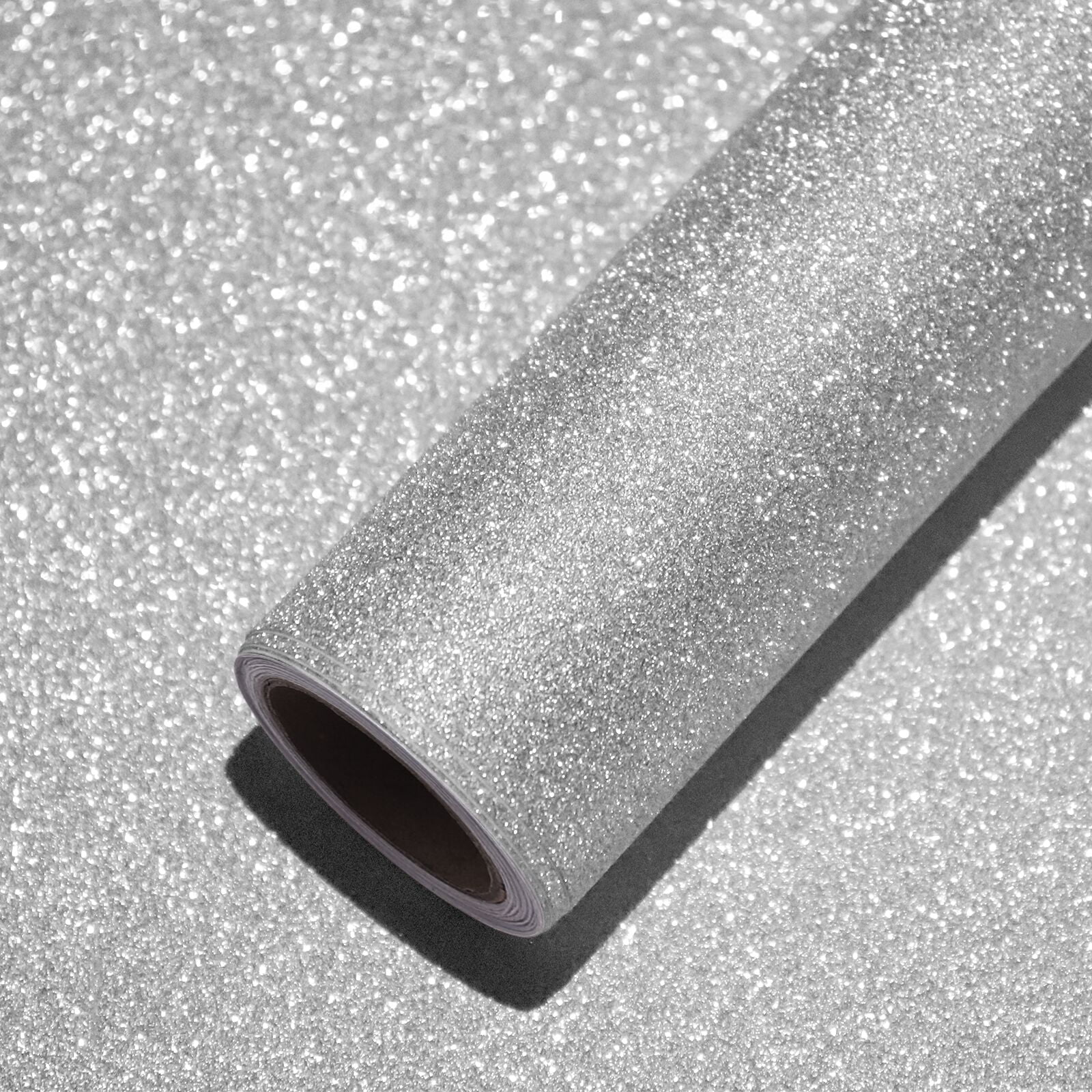 VEELIKE 15.7''x118'' Glitter Silver Contact Paper Self Adhesive Sparkly