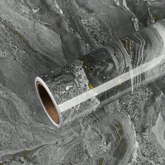 VEELIKE 15.7"x118" Glossy Grey Gold Marble Contact Paper for Countertops Waterproof Peel and Stick Marble Wallpaper for Bathroom Kitchen Self Adhesive Vinyl Roll for Counter Tops Table Cabinets