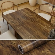 VEELIKE 15.7''x118'' Thick Brown Wood Wallpaper Peel and Stick Wood Contact Paper for Cabinets Self Adhesive Rustic Wood Grain Contact Paper for Countertops Waterproof Wood Look Walls Covering
