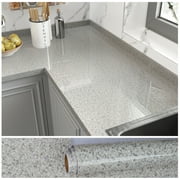 VEELIKE Grey Granite Contact Paper for Countertops Peel and Stick Waterproof Self Adhesive Removable Wallpaper Mable Peel and Stick Countertops Vinyl for Kitchen Bathroom Cabinets Liners 15.7''x354''