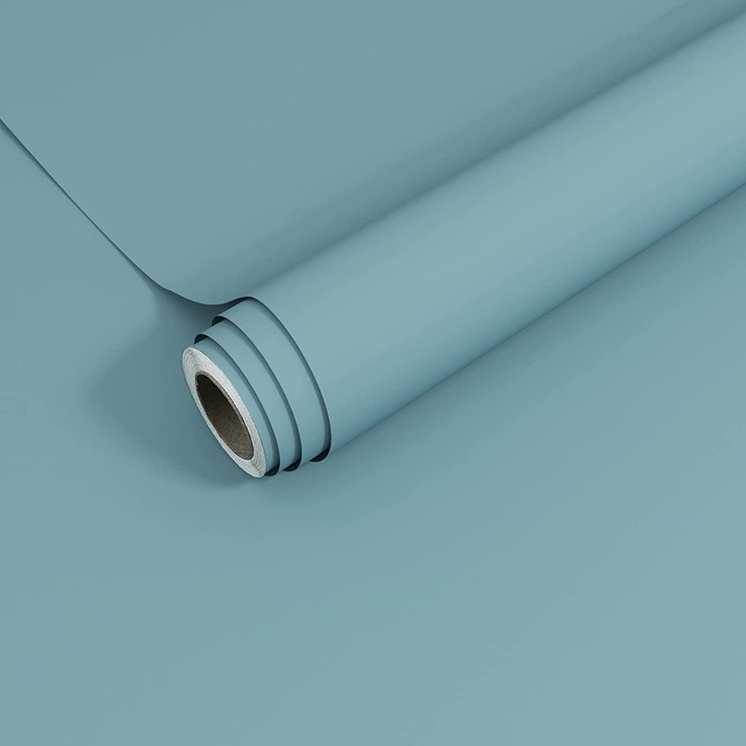 VEELIKE 15.7''x354'' Ocean Blue Wallpaper Peel and Stick Thick Self Adhesive Solid Blue Contact Paper for Cabinets Decorative Blue Bedroom Wall Covering Waterproof Vinyl Film for Countertops Liners