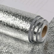 VEELIKE 15.7x354 Peel and Stick Wallpaper Aluminum Foil Kitchen Backsplash Wallpaper Self Adhesive Oil-Proof Heat Resistant Countertop Sticker for Drawer Liner Shelf Liner Wall Covering