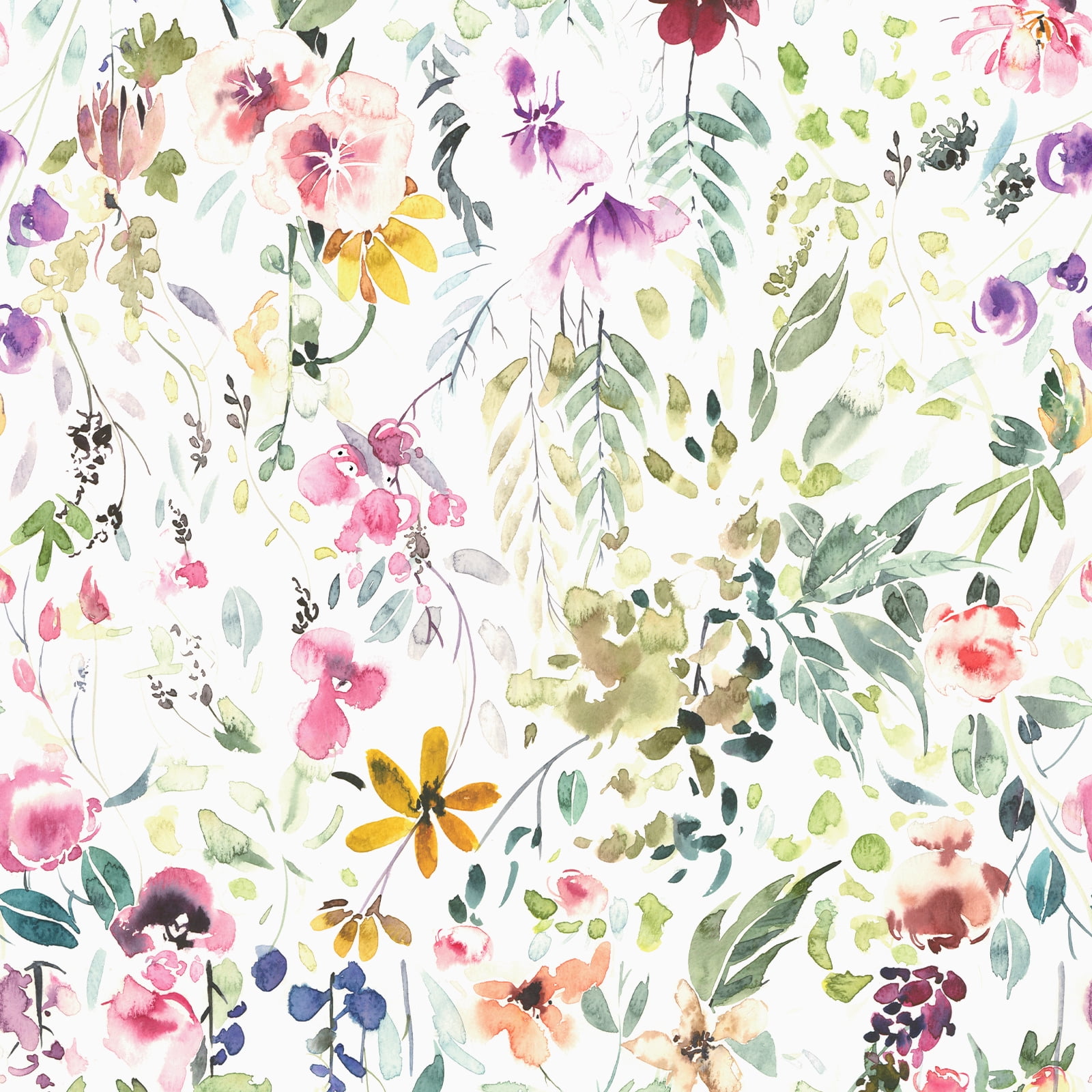 VEELIKE 17.7"x118" Watercolor Floral Wallpaper Peel and Stick Floral Wallpaper for Bedroom Bathroom Removable Wallpaper Floral Contact Paper for Cabinets Self Adhesive Vinyl Roll for Walls Liners