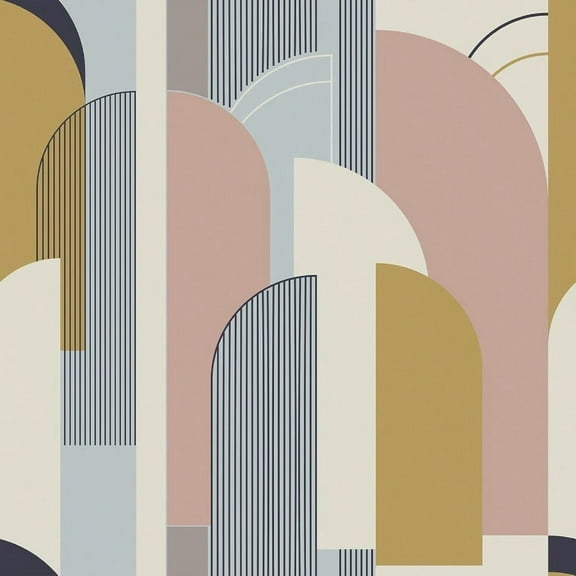 VEELIKE 17.7''x354'' Abstract Arches Geometric Wallpaper Peel and Stick Boho Geometric Contact Paper for Accent Walls Removable Modern Wallpaper Self Adhesive Art Wall Mural for Bedroom Bathroom
