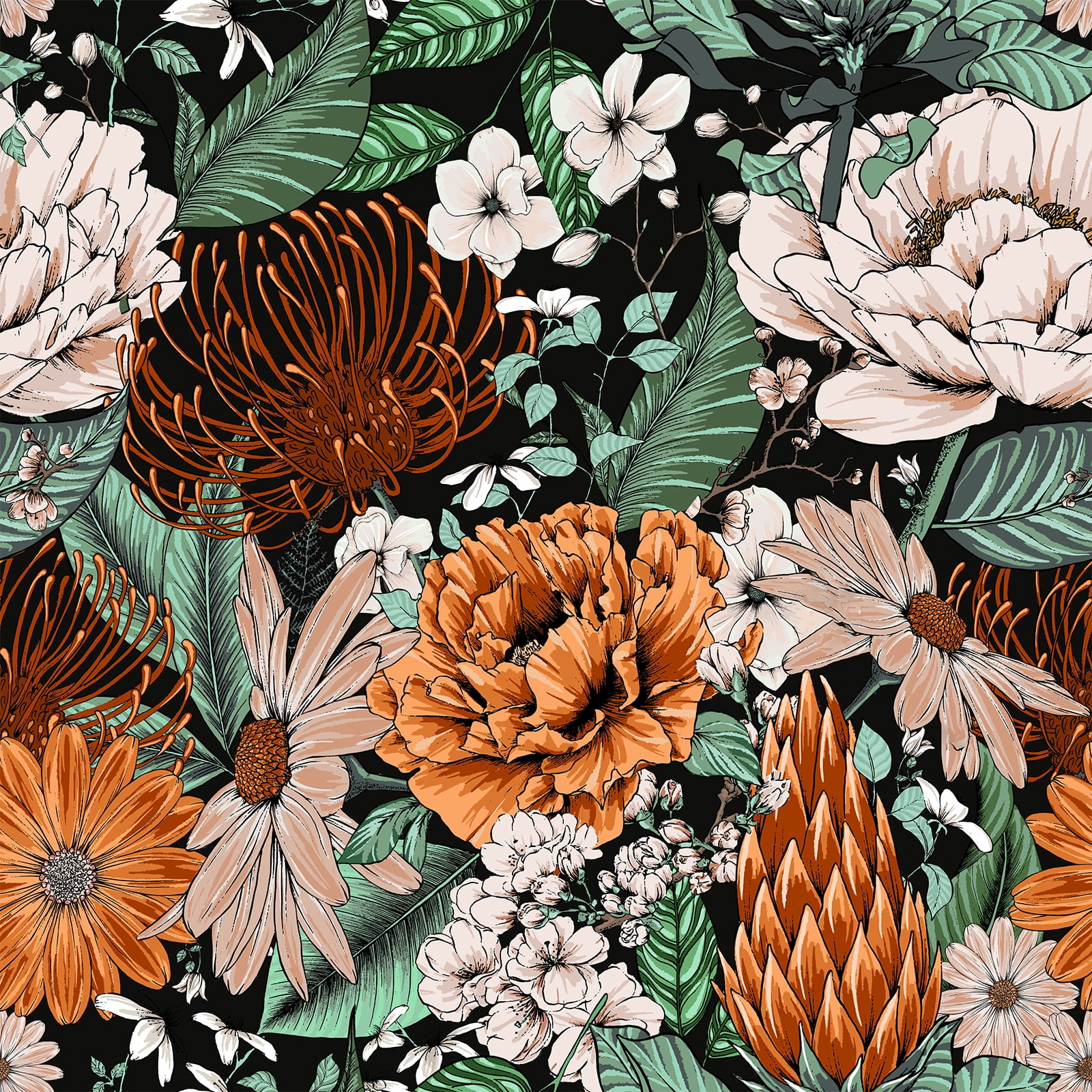 VEELIKE 17.7''x354" Vintage Daisy Peonies Floral Peel and Stick Wallpaper Self Adhesive Floral Mural for Bedroom Removable Decorative Flower Contact Paper for Cabinets Shelf Closet Bathroom Furniture