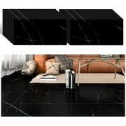VEELIKE 24-Pack Peel and Stick Floor Tile 12"x24" Self Stick Vinyl Floor Tile Self Adhesive Removable Waterproof Vinyl Flooring Black Marble Vinyl Tiles for Living Room Bedroom Kitchen
