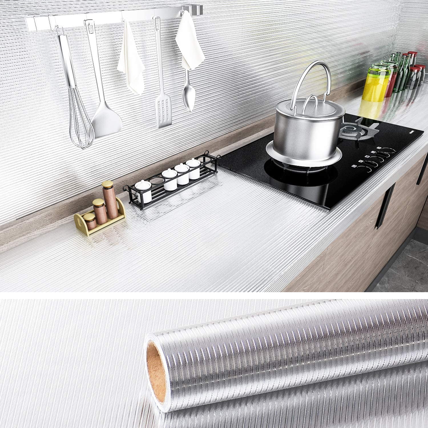 VEELIKE 354"×15.8" Kitchen Backsplash Wallpaper Stickers Kitchen