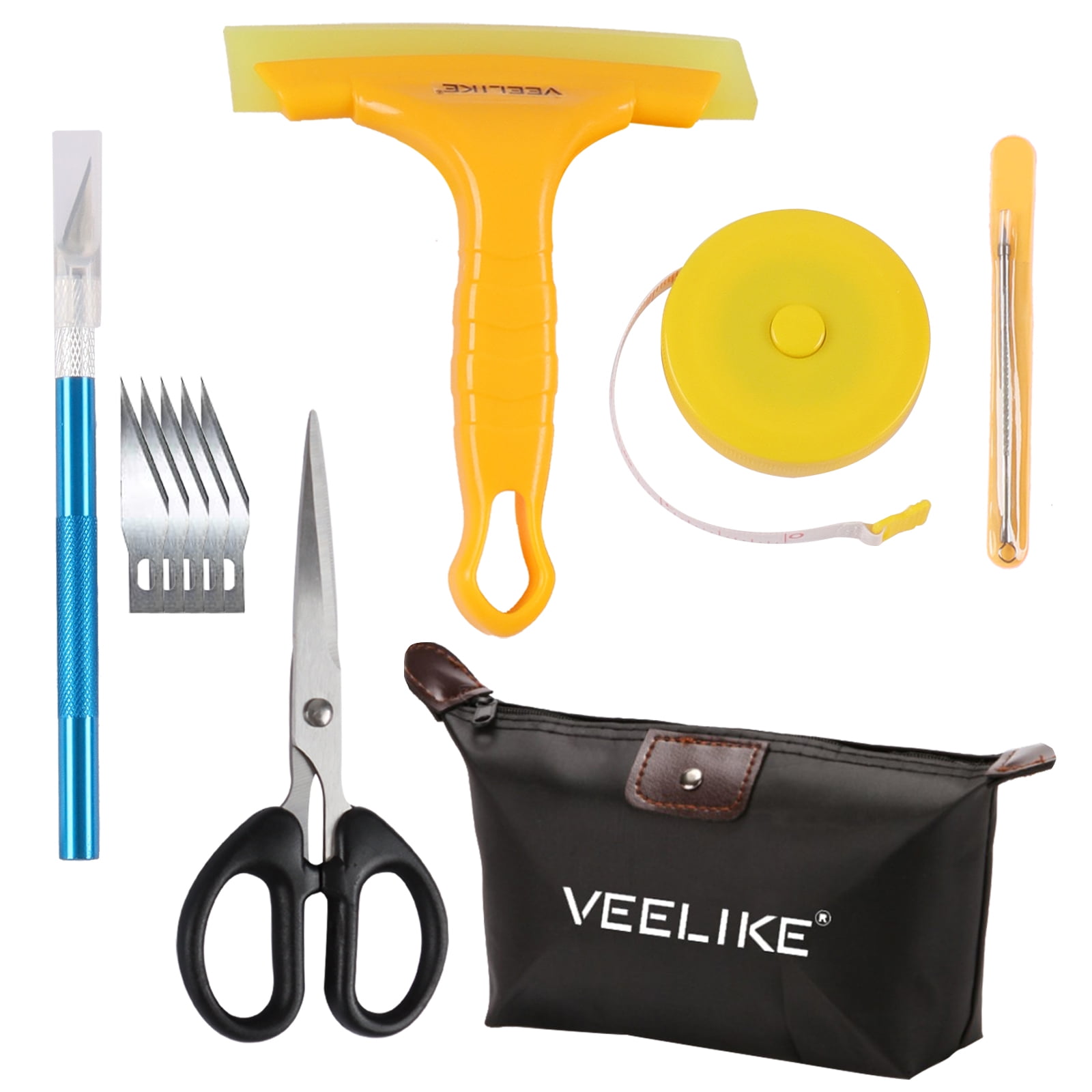 VEELIKE 5Pcs Wallpaper Smoothing Tool Kit for Applying Peel and Stick Wallpaper Adhesive Contact Paper Installation Prepasted Wallpaper Window Glass Film Craft Vinyl Smoother Portable Tool Sets