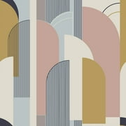VEELIKE Arches Geometric Wallpaper Peel and Stick Boho Wallpaper Geometric Art Wall Mural 17.7''x118'' Removable Modern Abstract Wallpaper Self Adhesive Contact Paper for Wall Bedroom Bathroom