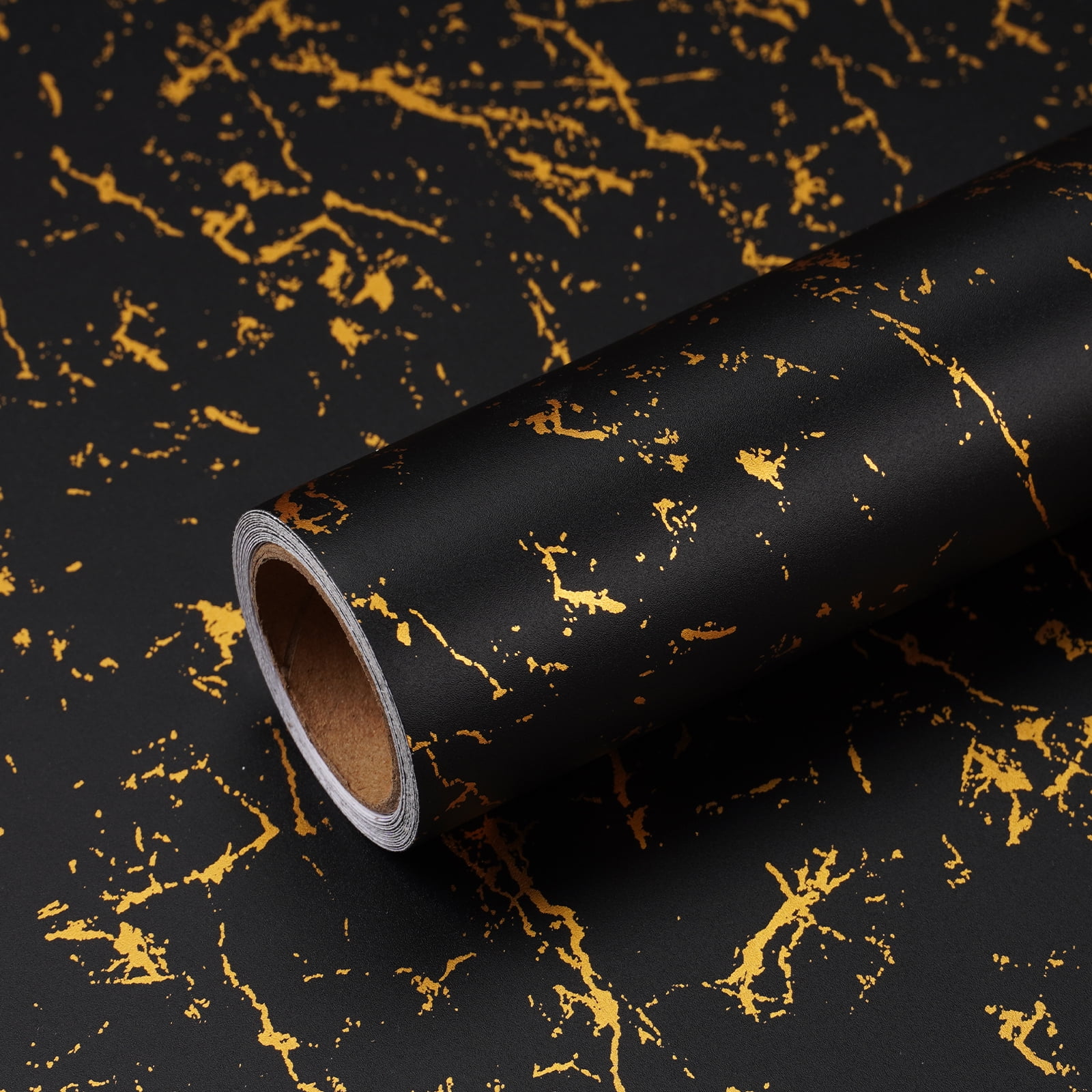 VEELIKE Black Gold Marble Contact Paper for Countertops Waterproof Marble Wallpaper Peel and Stick Countertops for Kitchen Bathroom 15.7''x118'' Black Counter Top Covers Laminate Sheet for Table Wall