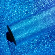 VEELIKE Blue Glitter Peel and Stick Wallpaper for Cabinets Sparkly Shimmering Glitter Blue Contact Paper Self Adhesive Decorative Removable Glitter Vinyl Roll for Bedroom Walls Table 15.7"x118"
