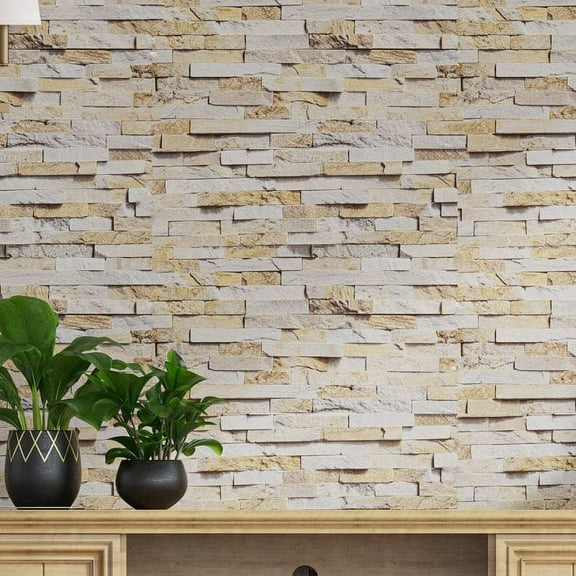 VEELIKE Brick Wallpaper Peel and Stick 15.7''x354'' 3D Textured Faux Brick Wallpaper Removable Brick Contact Paper Waterproof Self Adhesive Brick Backsplash for Kitchen Bedroom Backdrop Wall Fireplace