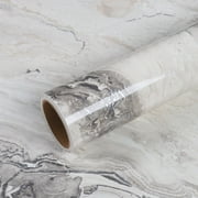 VEELIKE Glossy Silver Beige Marble Contact Paper for Countertops Marble Kitchen Countertop Peel and Stick 15.7"x118" Marble Wallpaper Adhesive Vinyl Wallpaper Removable for Bathroom Table Desk Top