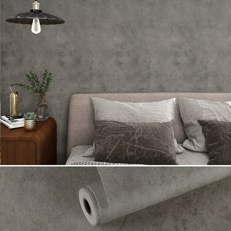 VEELIKE 15.7''x118'' Concrete Wallpaper Peel and Stick Distressed Concrete  Contact Paper for Countertops Waterproof Removable Industrial Thick