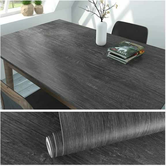 VEELIKE Grey Wood Wallpaper 15.7''x118'' Wood Contact Paper for Countertops Waterproof Peel and Stick Wallpaper Self Adhesive Decorative Wood Grain Vinyl Wrap for Cabinets Walls Furnitures Shelves