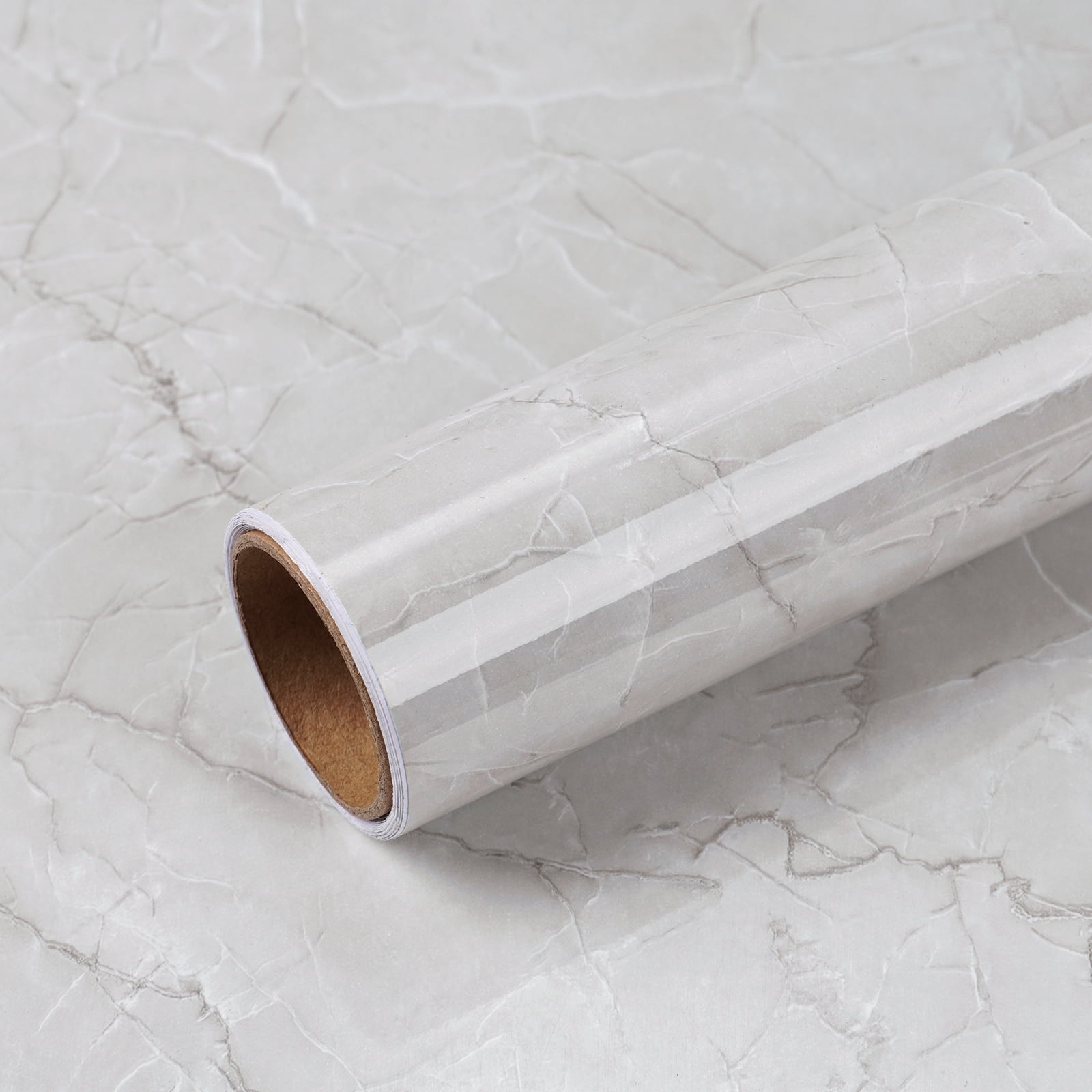 VEELIKE Light Grey Marble Contact Paper Waterproof Peel and Stick Countertops for Kitchen 15.7''x118'' Grey Marble Wallpaper Self Adhesive Vinyl Peel and Stick Counter Top Covers for Bathroom Table