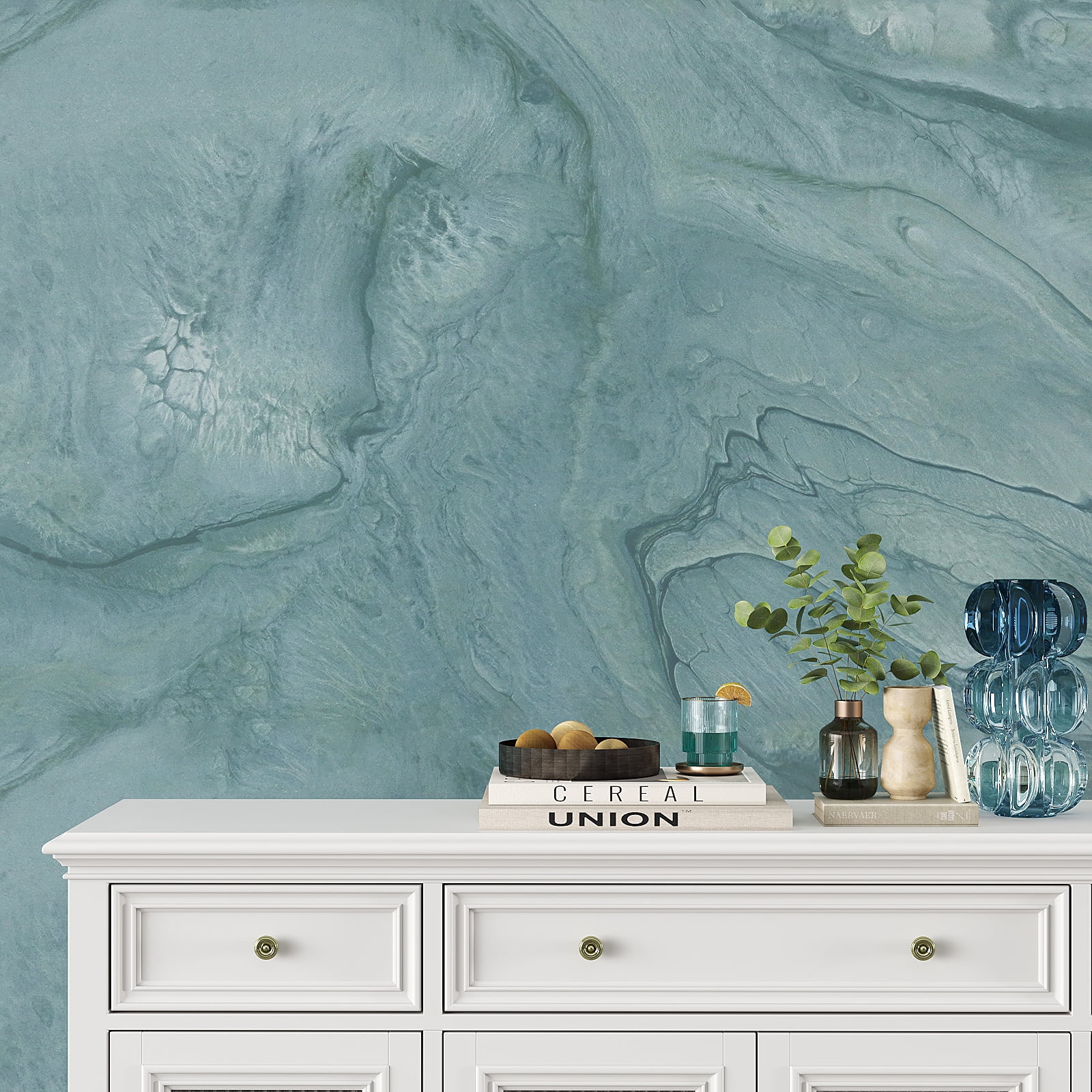 VEELIKE Marble Contact Paper for Countertops Blue Abstract Marble Peel and Stick Wallpaper Waterproof Kitchen Counter Top Contact Paper Self Adhesive Wallpaper for Bedroom Walls Cabinets 15.7''x118''