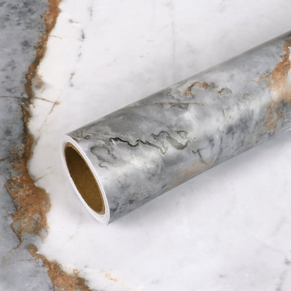 VEELIKE Matte Slate White Marble Contact Paper for Countertops Peel and Stick Waterproof Marble Wallpaper for Kitchen Bathroom Counter 15.7''x118'' Adhesive Granite Contact Paper for Countertops Desk