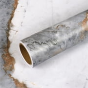 VEELIKE Matte Slate White Marble Contact Paper for Countertops Peel and Stick Waterproof Marble Wallpaper for Kitchen Bathroom Counter 15.7x118 Adhesive Granite Contact Paper for Countertops Desk