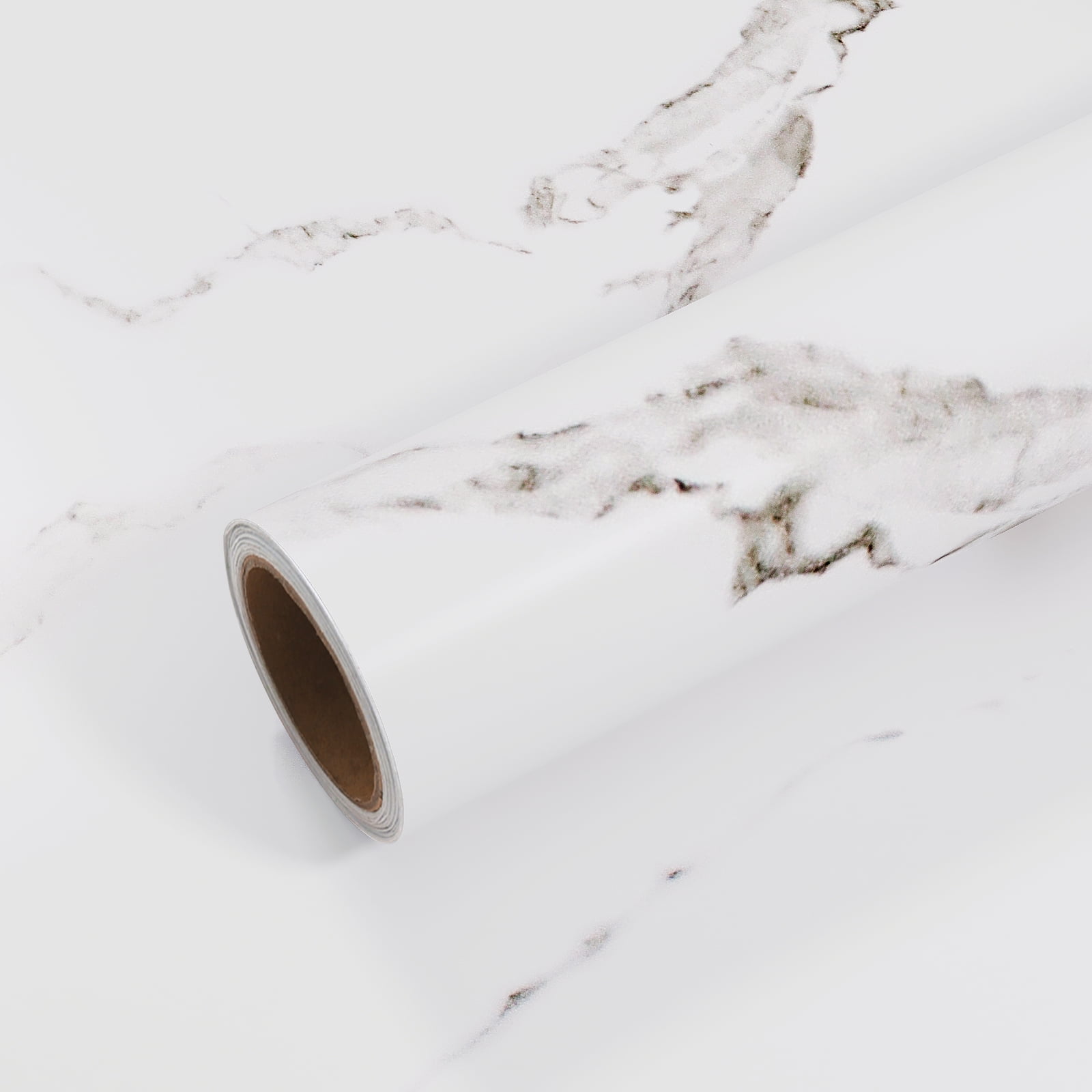 VEELIKE Matte White Marble Contact Paper for Countertops Peel and Stick Self Adhesive Kitchen Counter Top Contact Paper Marble Vinyl Wallpaper for Bathroom Walls Cabinets Table Desk 15.7''x354''
