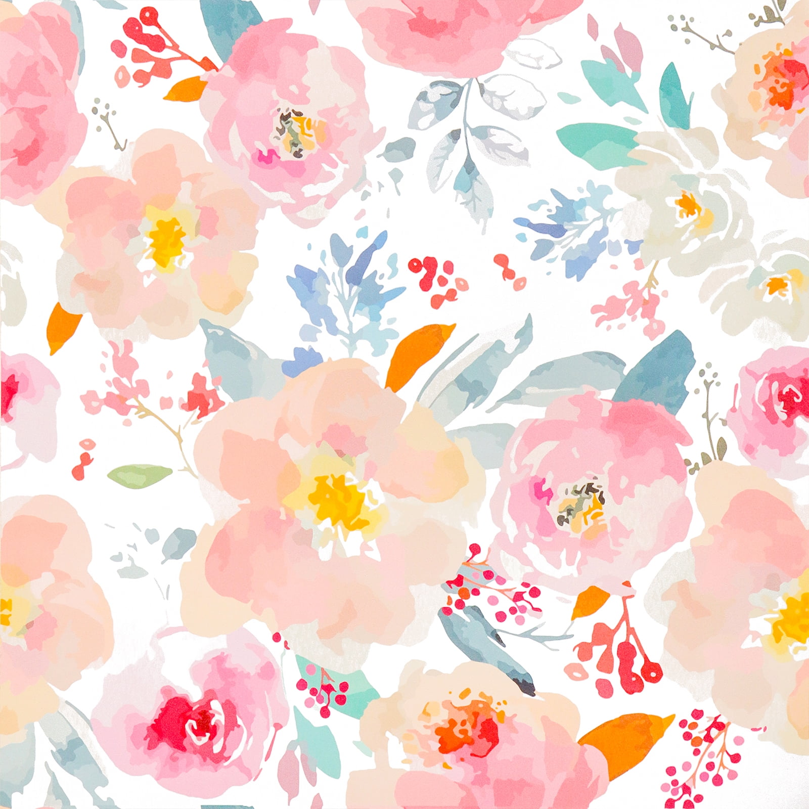 VEELIKE Pink Floral Peel and Stick Wallpaper Vintage Decorative Watercolor Floral Wall Mural Self Adhesive Flower Contact Paper Removable Pink Wallpaper for Bedroom Bathroom Cabinet Liners 17.7"x354"