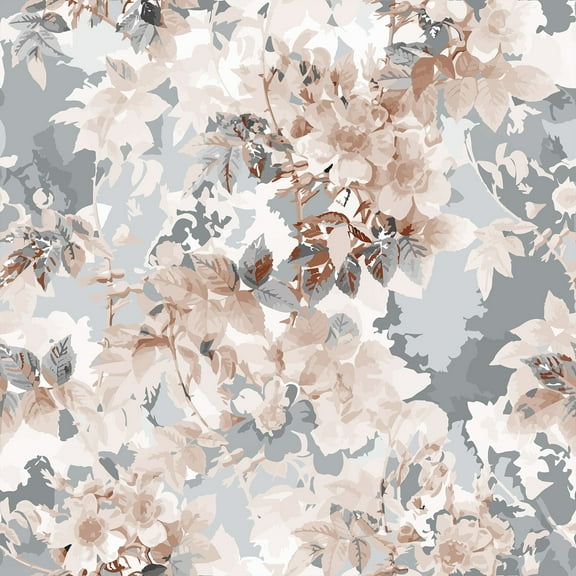 VEELIKE Soft Grey Pink Floral Wallpaper Watercolor Floral Peel and Stick Wallpaper for Wall Mural Flower Contact Paper Waterproof Self Adhesive Wallpaper for Bedroom Nursery Living Room 17.7"x118"