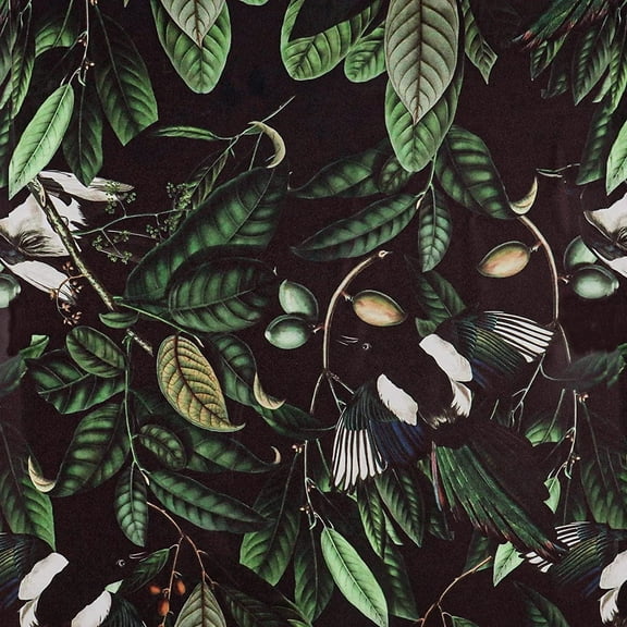 VEELIKE Tropical Jungle Leaves Peel and Stick Wallpaper 17.7''x118.1'' Rainforest Birds Fruits Floral Wallpaper Removable Green Contact Paper Self Adhesive Wallpaper for Bedroom Walls Cabinets Shelf