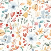 VEELIKE Watercolor Floral Peel and Stick Wallpaper Wildflower Floral Wallpaper 17.7"x118" Vintage Botanical Wallpaper for Walls Liners Flower Contact Paper Self Adhesive Removable Vinyl Floral Mural