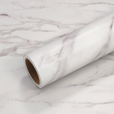 VEELIKE White Grey Marble Countertop Contact Paper Waterproof Peel and Stick Wallpaper Marble Contact Paper for Kitchen Counter 15.7''x118'' Self Adhesive Vinyl Wallpaper for Bathroom Walls Table